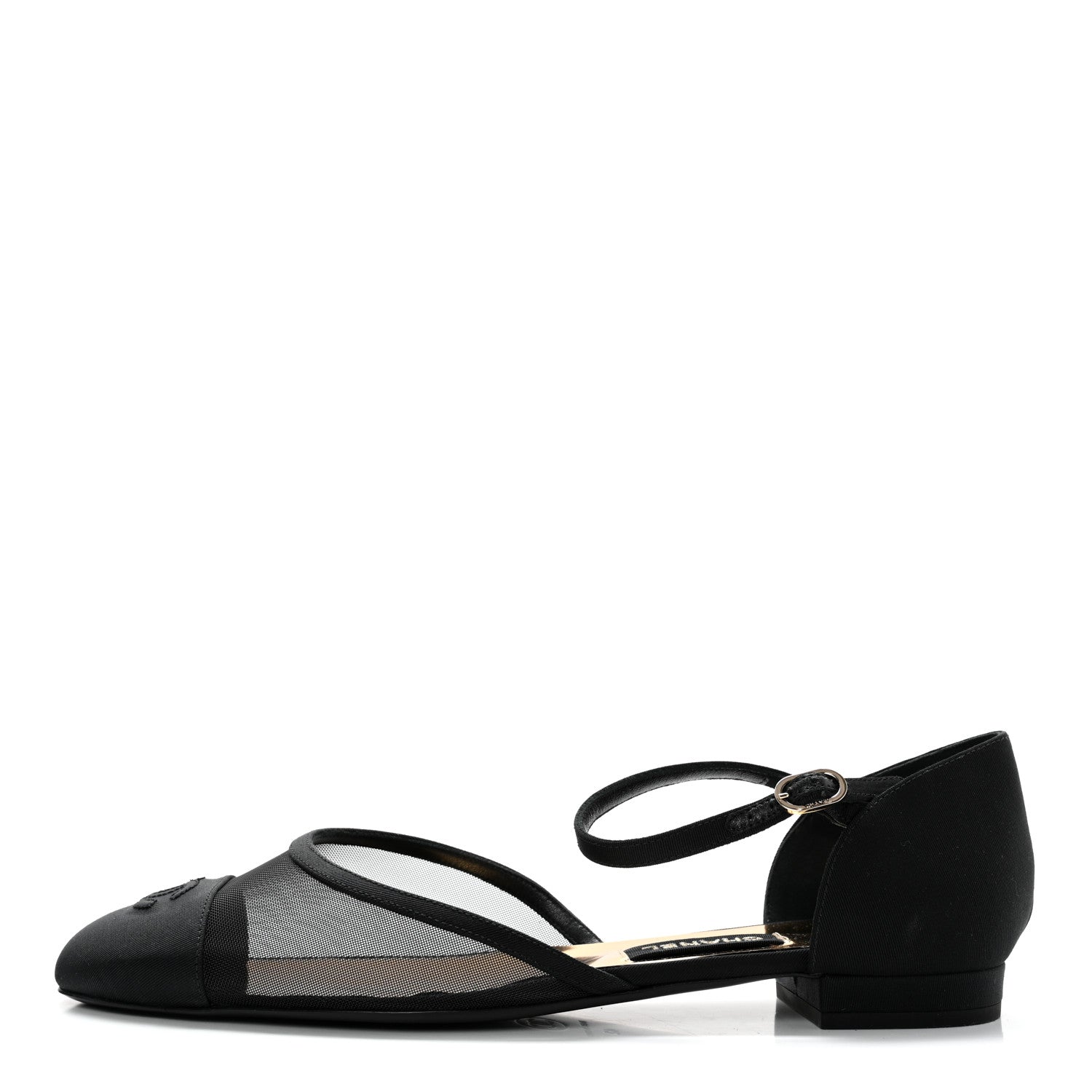 Chanel Mesh Grosgrain Cap Toe CC Flats 42 Black 1 of 11
