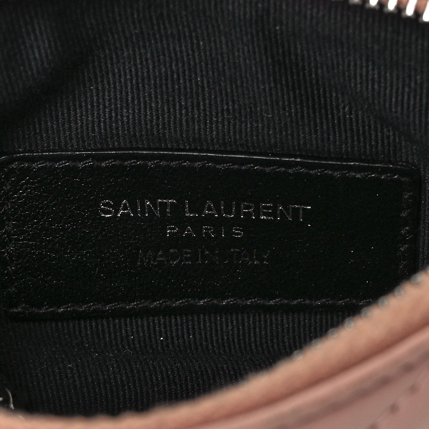 Saint Laurent Calfskin Matelasse Monogram Key Pouch Light Taupe 6 of 10