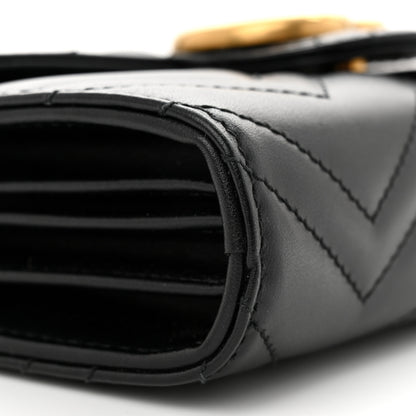 Gucci Calfskin Matelasse GG Marmont Chain Wallet Black 9 of 13
