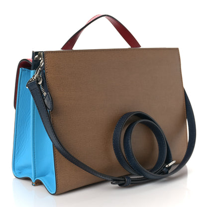 Fendi Vitello Elite Flamingo Colorblock Demi Jour Shoulder Bag Orzo Mattone Maldives 2 of 7