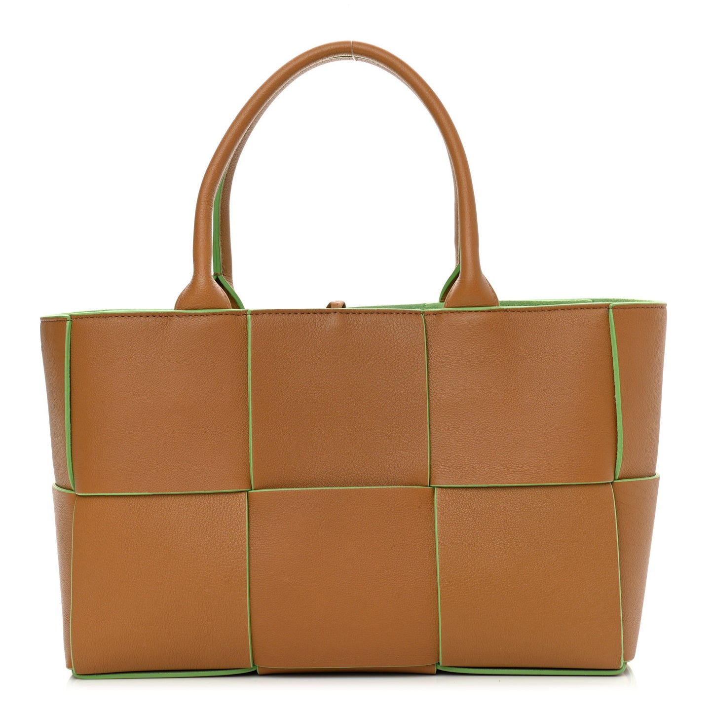 Nappa Intrecciato Small Arco Tote Carmel Pistachio