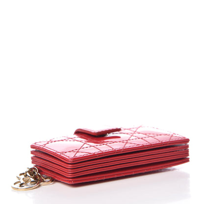 Christian Dior Patent Cannage Lady Dior 5-Gusset Card Holder Red 4 of 9