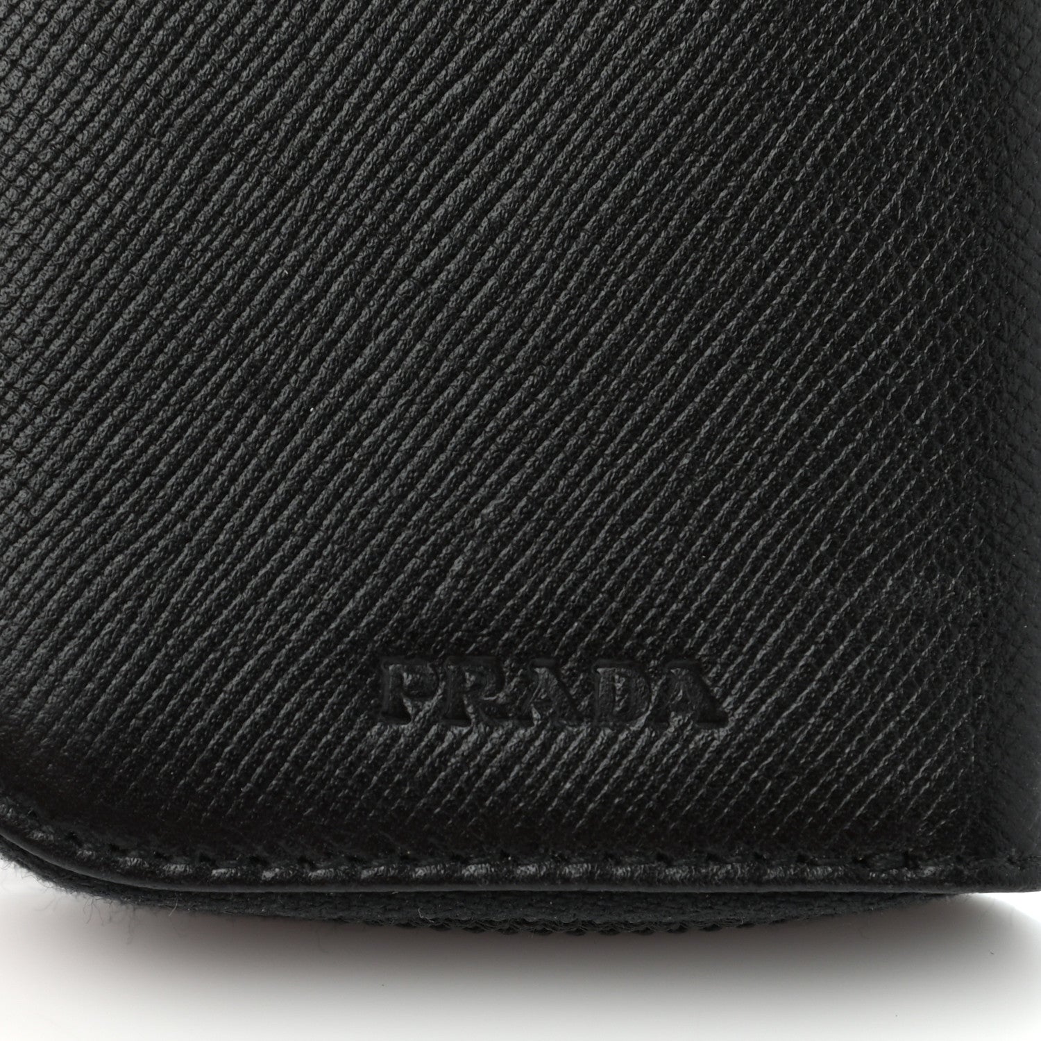 Prada Saffiano Zip Around Key Holder Black 7 of 12