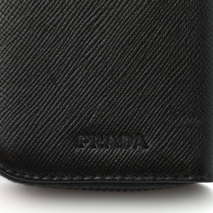 Prada Saffiano Zip Around Key Holder Black 7 of 12