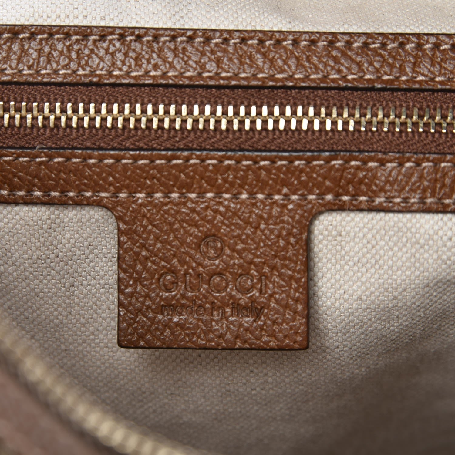 Gucci Monogram Textured Calfskin Large Bree Hobo Beige Ebony Nocciola 6 of 7