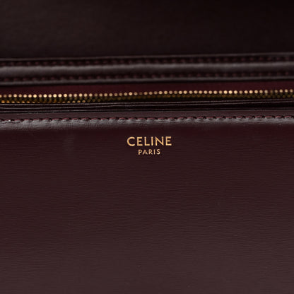 Celine Shiny Calfskin Medium Triomphe Burgundy 6 of 14