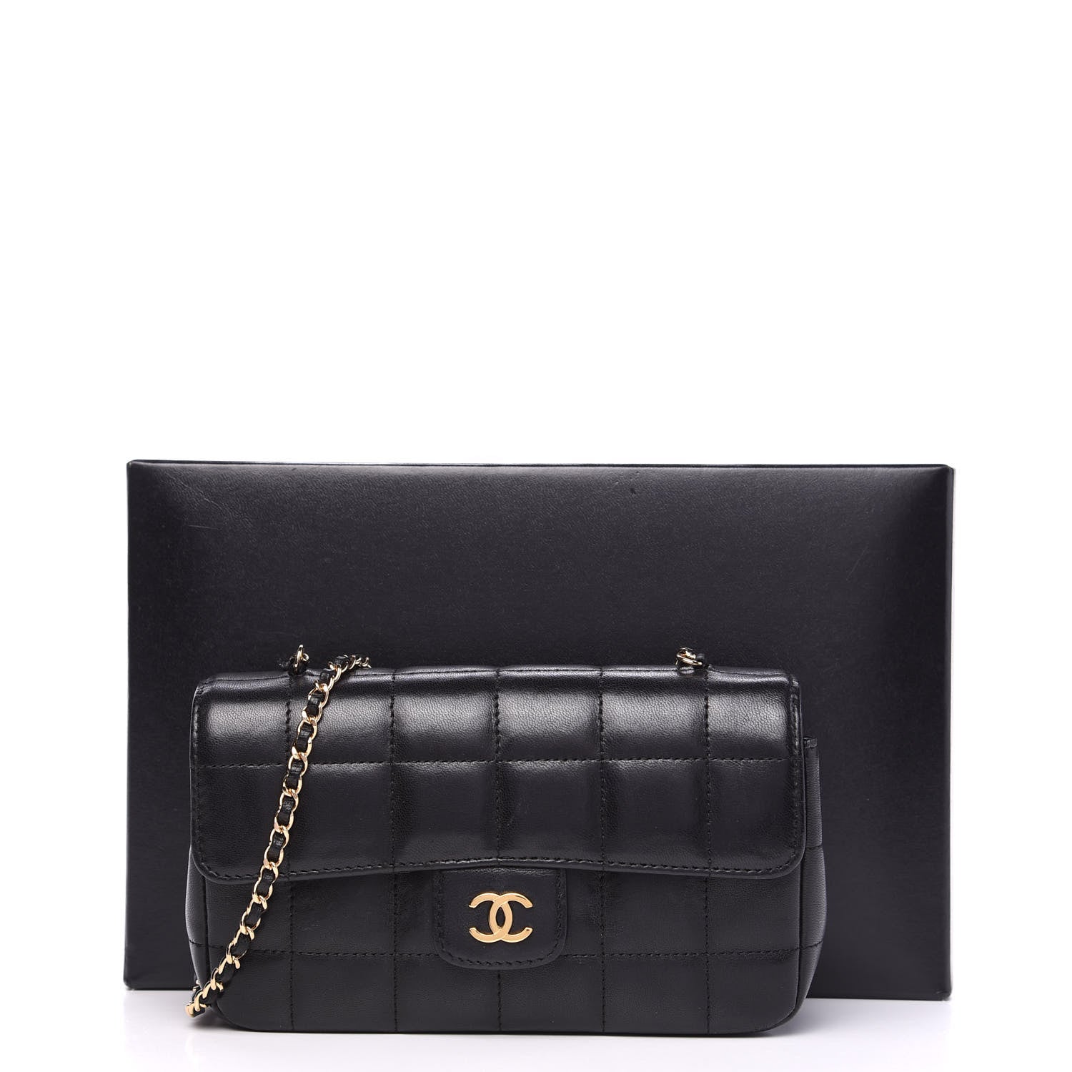 Chanel Lambskin Quilted Mini Chocolate Bar Camellia Flap Black 10 of 10