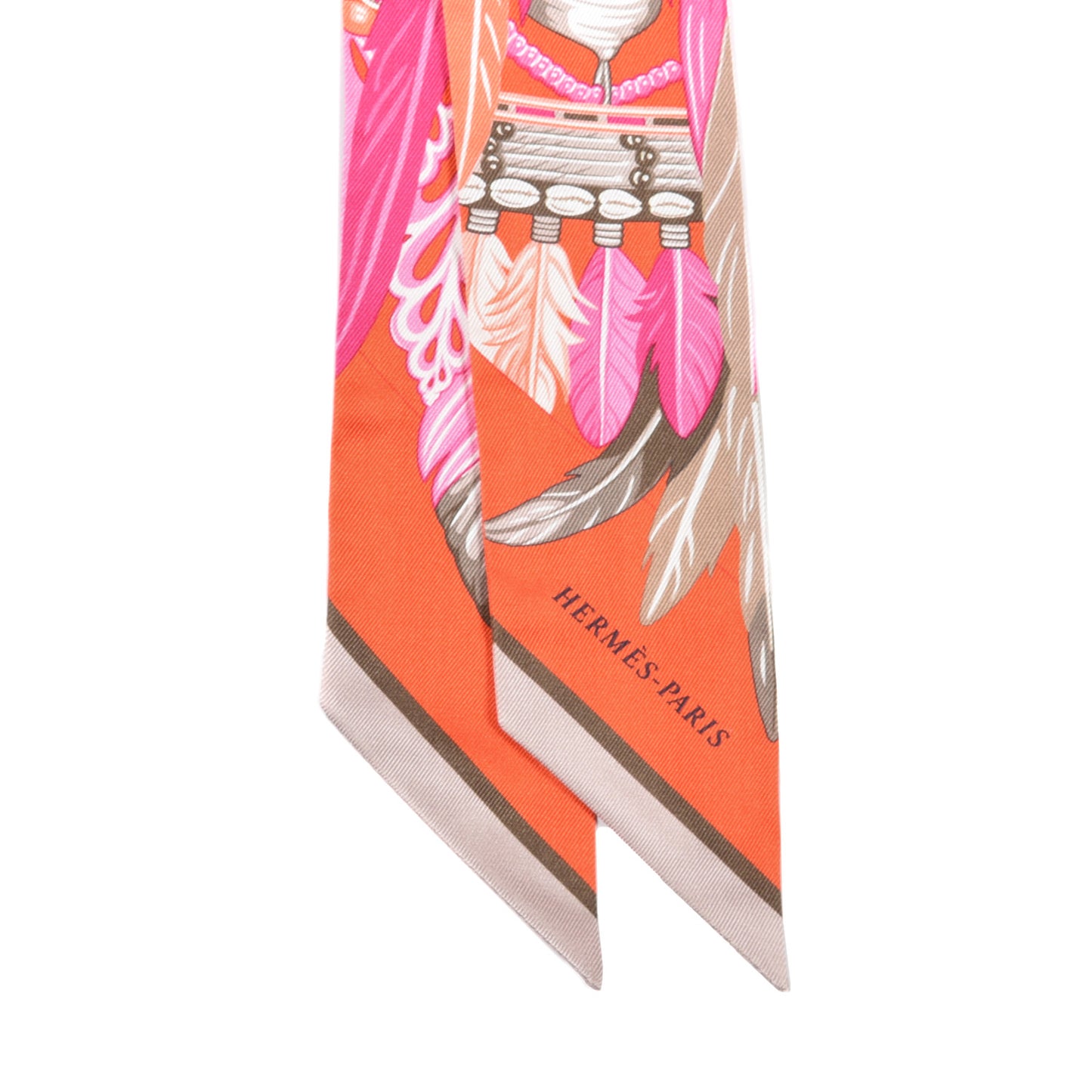 Silk La Danse Pacifique Twilly Orange Fuchsia Kaki