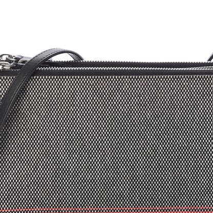 Celine Cotton Canvas Large Trio Crossbody Bag Black White 9 of 11