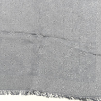 Louis Vuitton Silk Lurex Wool Monogram Shine Shawl Charcoal Grey 2 of 3