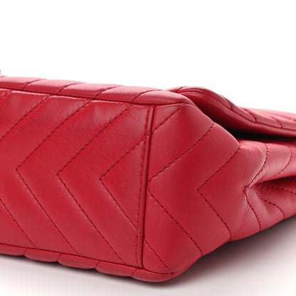 Chanel Lambskin Chevron Quilted Maxi Single Flap Red 10 of 12