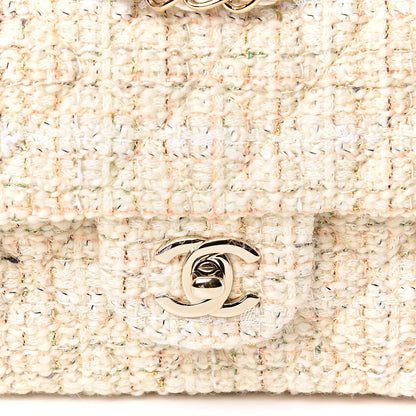 Chanel Tweed Quilted Mini Rectangular Flap Off White 10 of 10