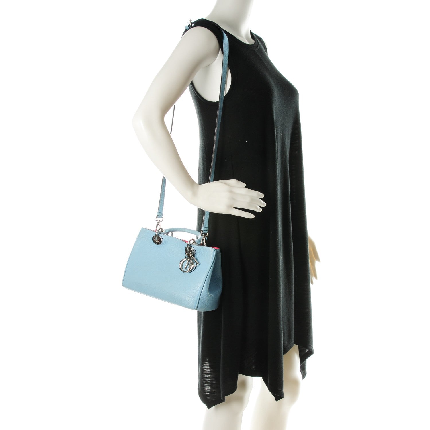Christian Dior Bullcalf Small Diorissimo Tote Light Blue 2 of 16