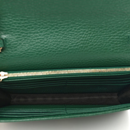 Gucci Dollar Calfskin Interlocking G Chain Wallet Emerald 6 of 9