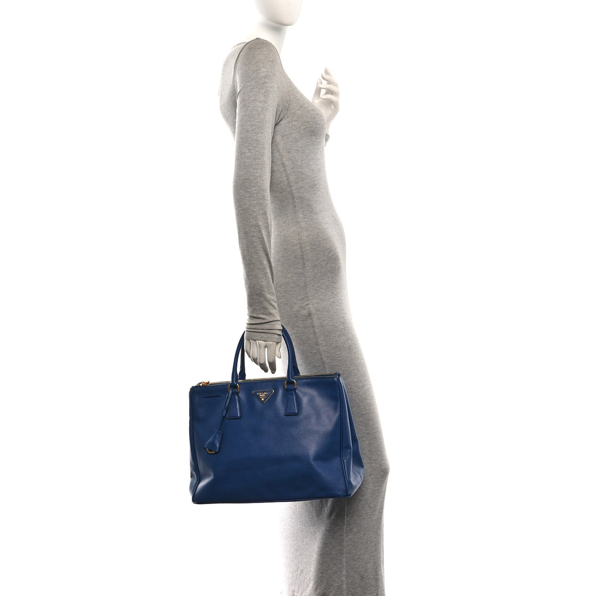 Saffiano Large Galleria Double Zip Tote Bluette