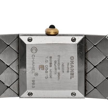 Chanel Stainless Steel 19mm Quilted Matelasse Quartz Watch Black Gold 4 of 4