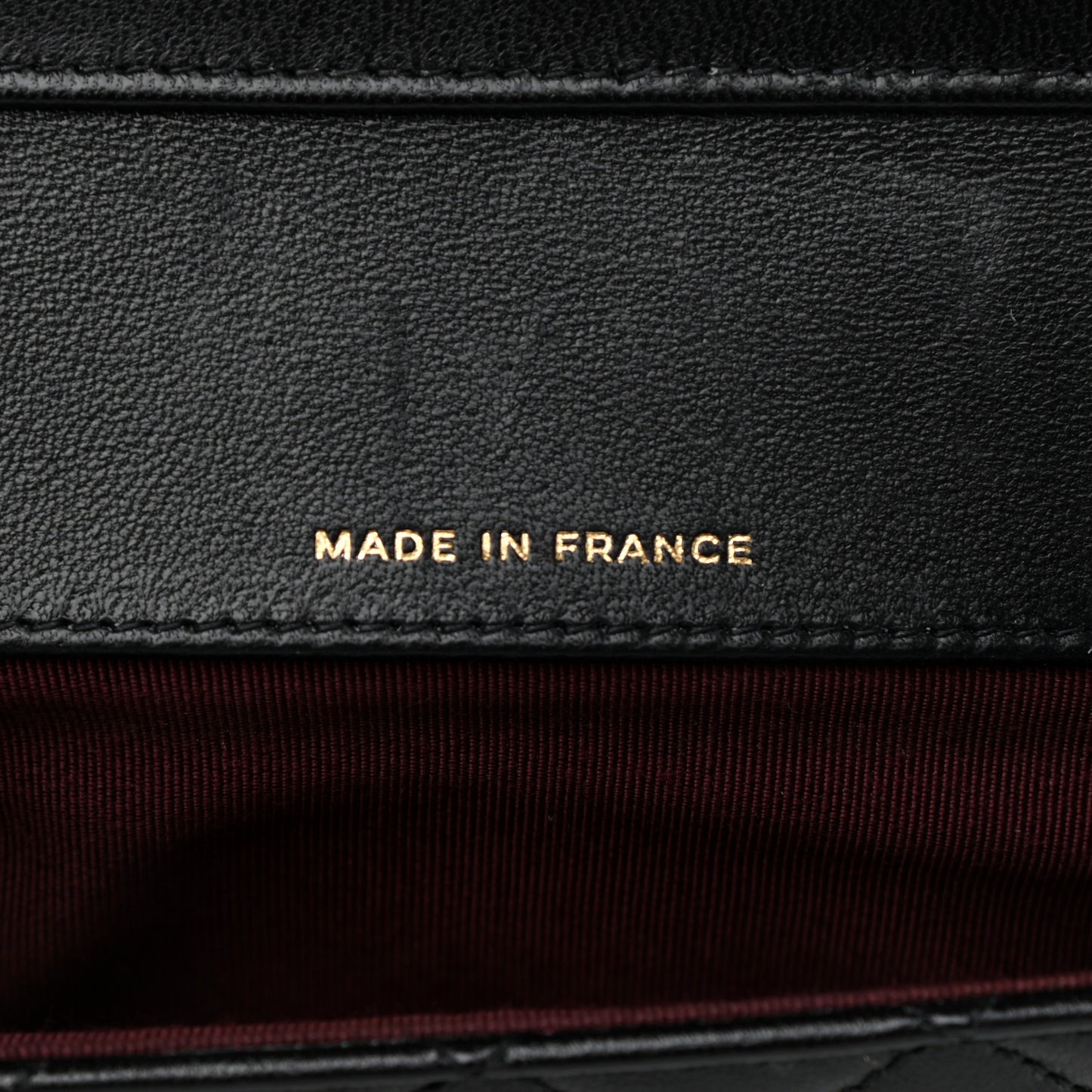 Lambskin Quilted Glasses Case With Chain Black