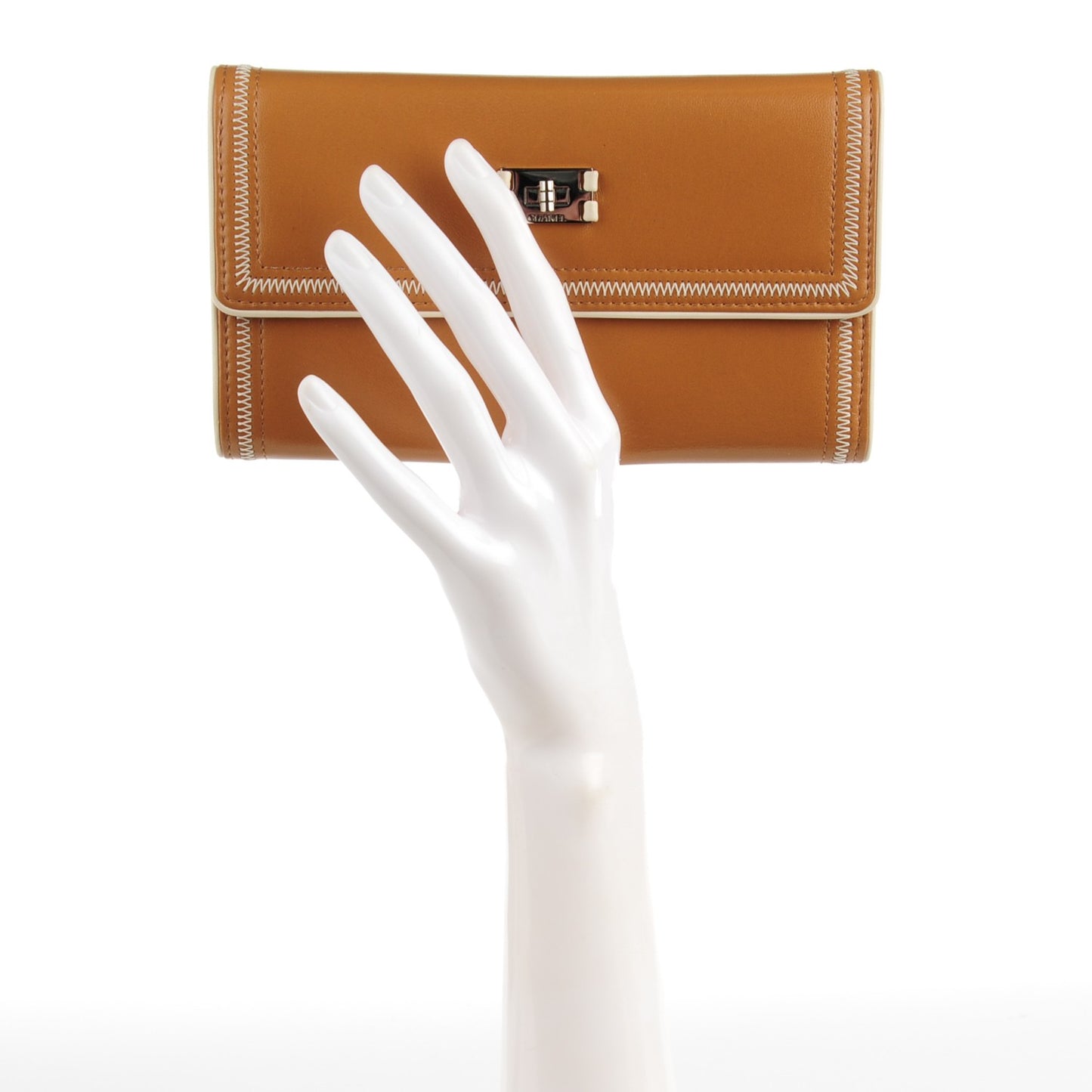 Lambskin Large Flap Wallet Dark Beige