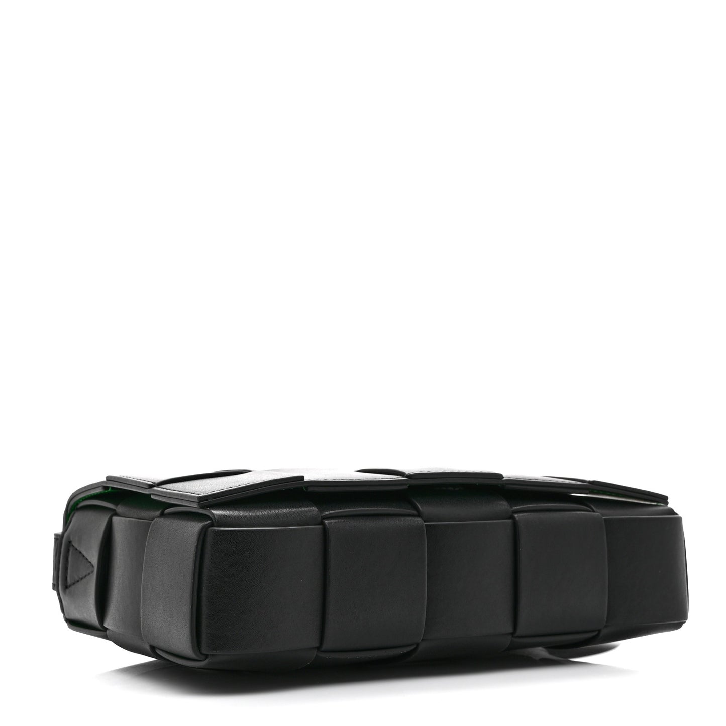 Nappa Maxi Intreccio Cassette Bag Black  Parakeet
