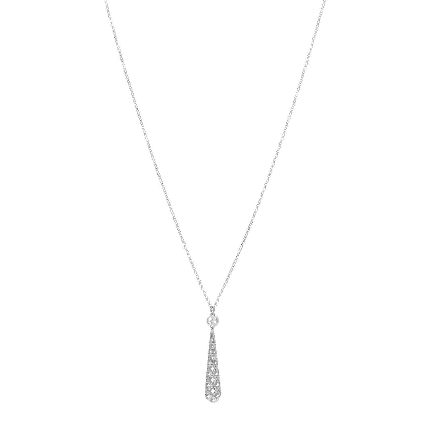 Gucci 18K White Gold Diamantissima Pendant Necklace 1 of 4