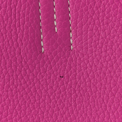 Hermes Taurillon Clemence Double Sens 36 Reversible Tote Bleu Nuit Magnolia 16 of 17