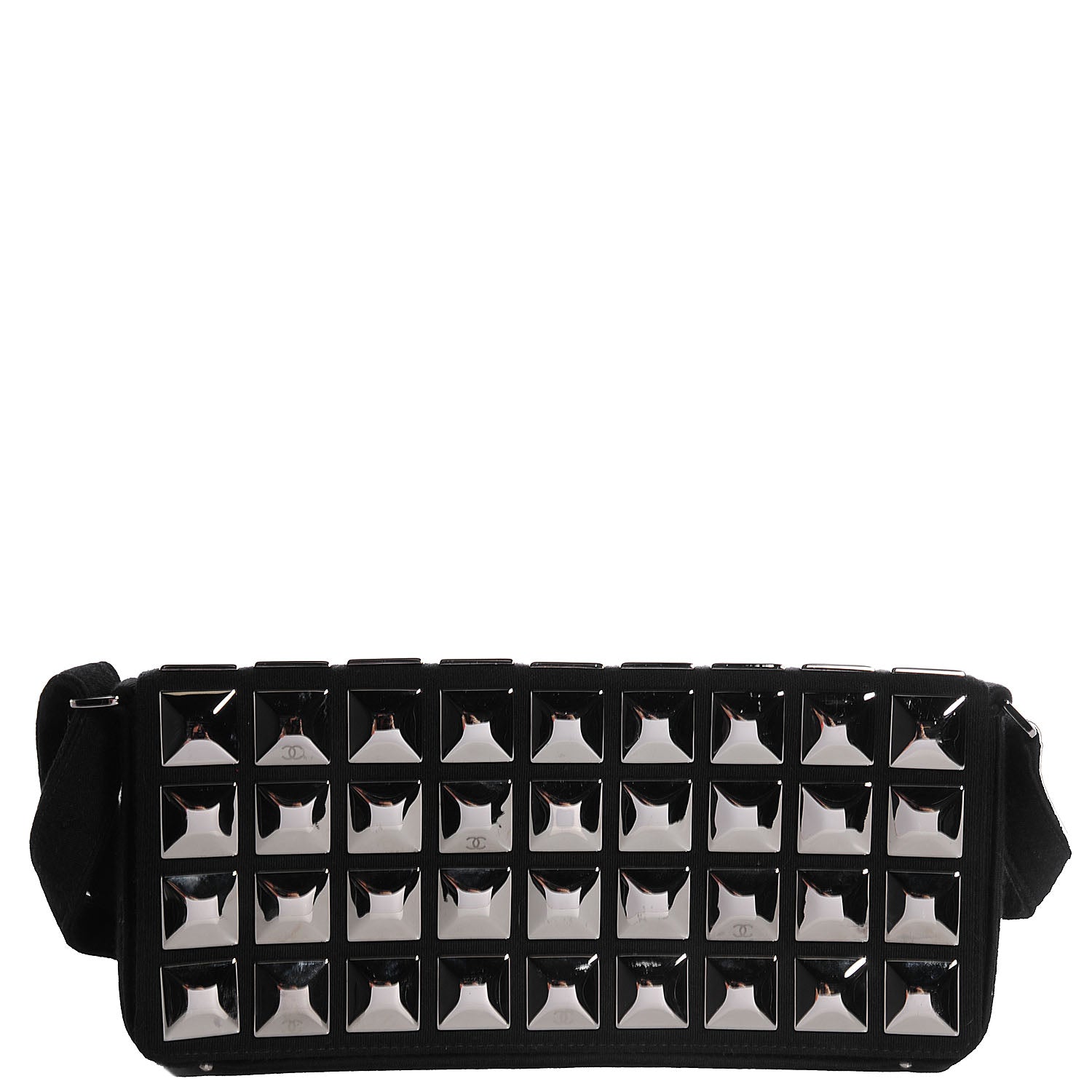 Chanel Jersey CC Pyramid Stud Flap Black 1 of 7