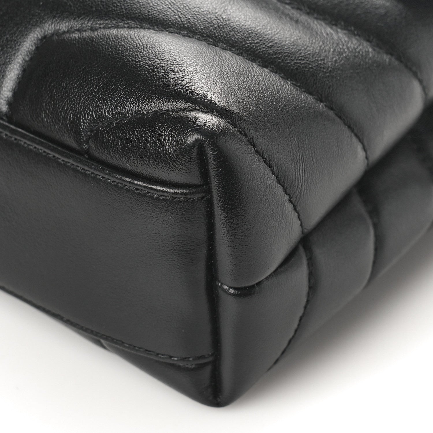Saint Laurent Calfskin Y Quilted Monogram Monochrome Toy Loulou Crossbody Bag Black 8 of 8