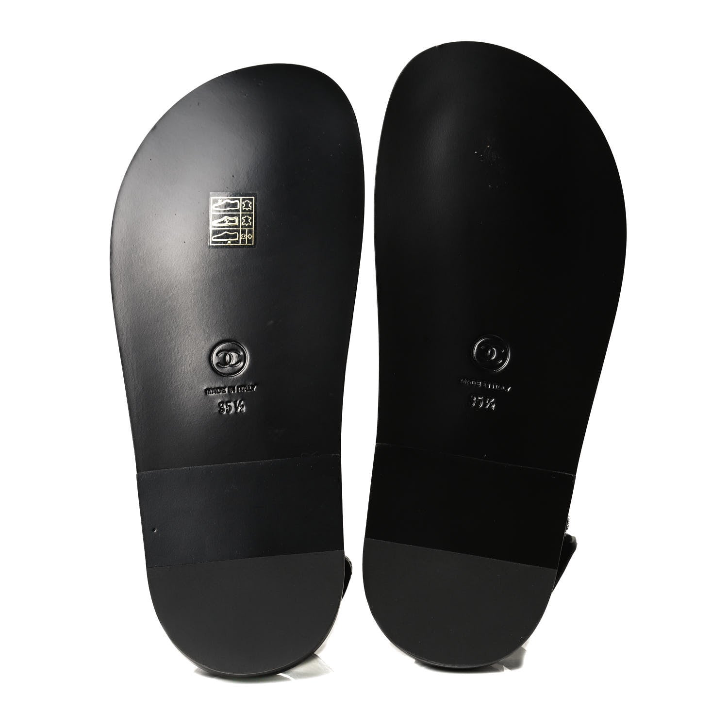 Chanel Grained Calfskin Velcro Dad Sandals 35.5 Black 5 of 10