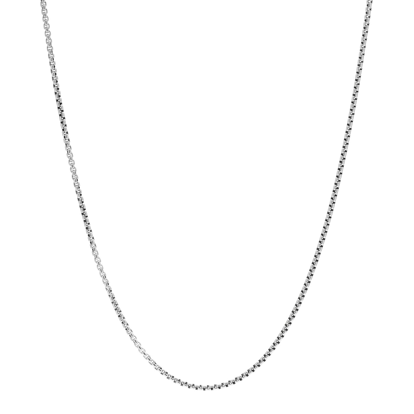 Sterling Silver 1.7mm Baby Box Chain Necklace 17"
