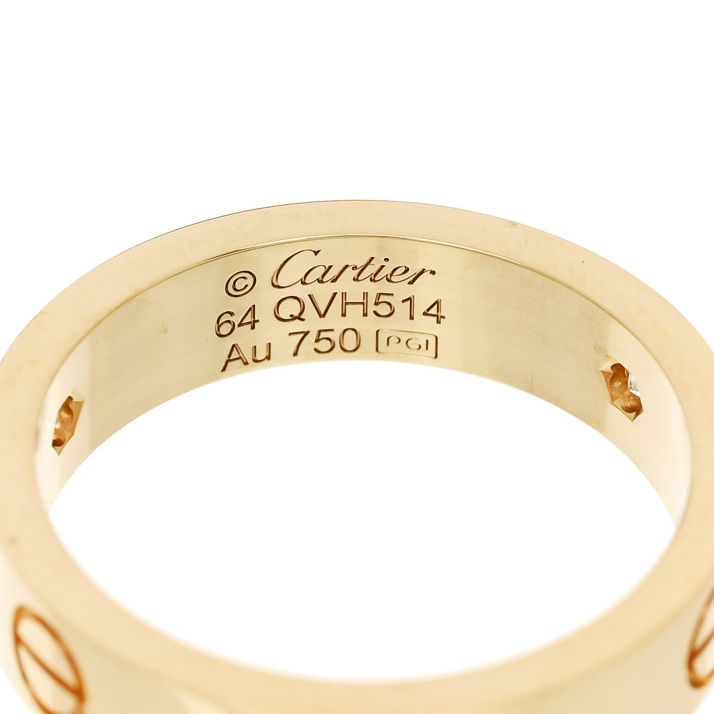 18K Yellow Gold 3 Diamond 5.5mm LOVE Ring 64 10.75