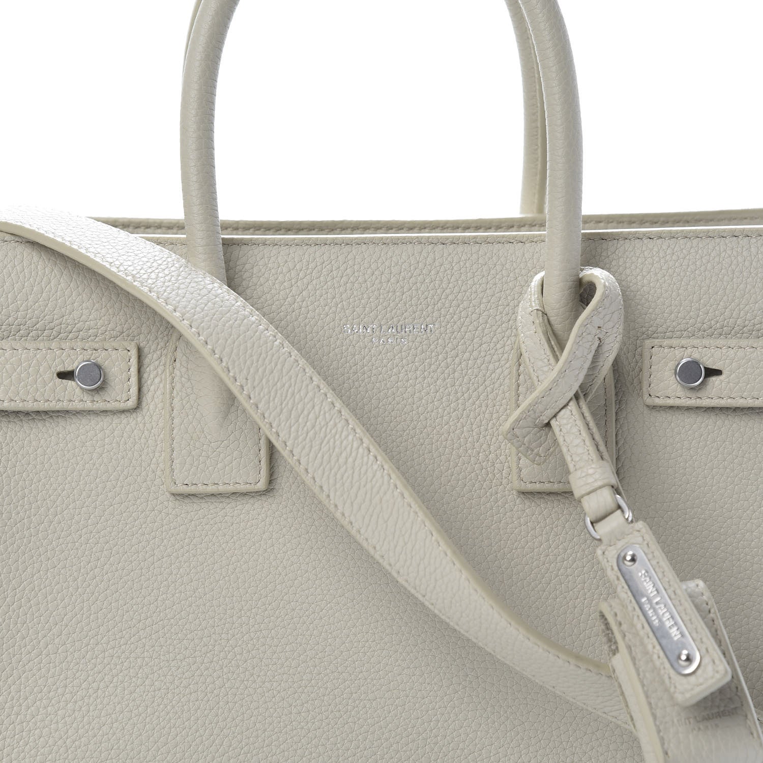 Saint Laurent Grained Calfskin Baby Sac De Jour Souple Ivory 8 of 13