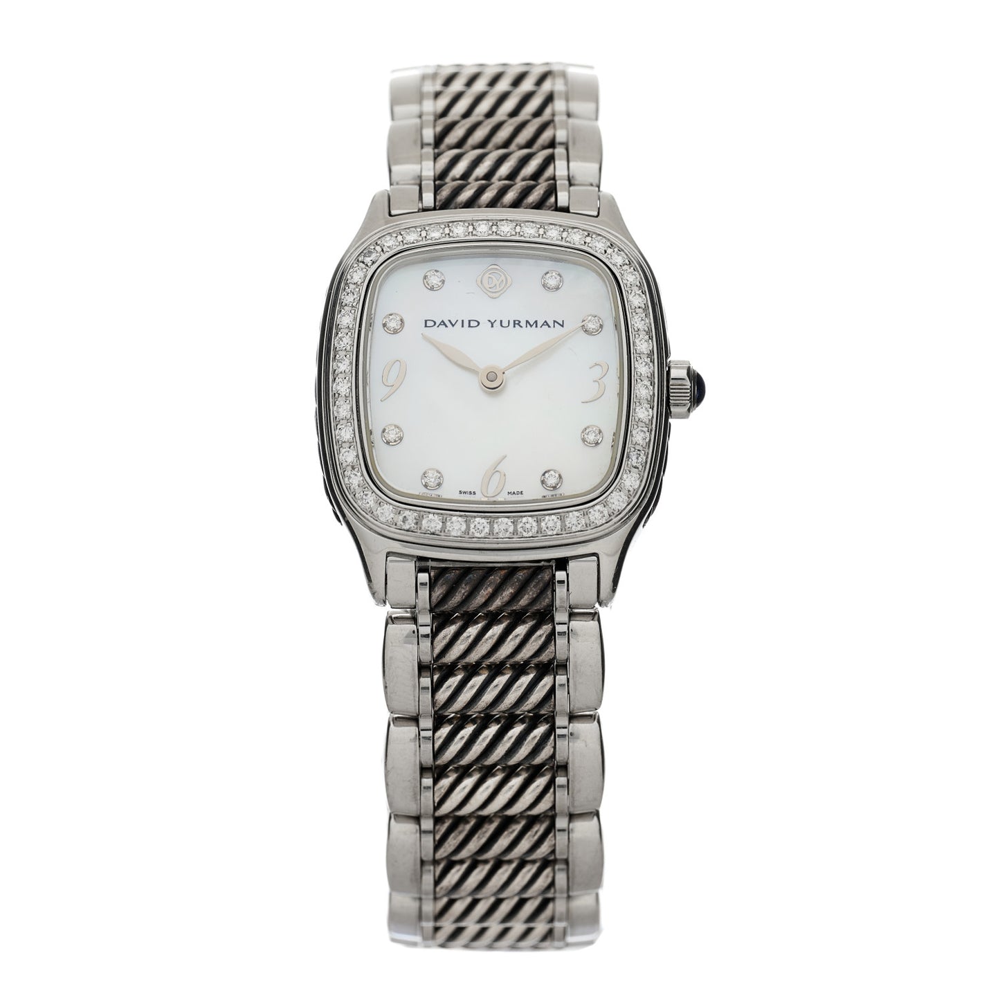 Stainless Steel Diamond Bezel Mother of Pearl 25mm Thoroughbred Quartz Watch