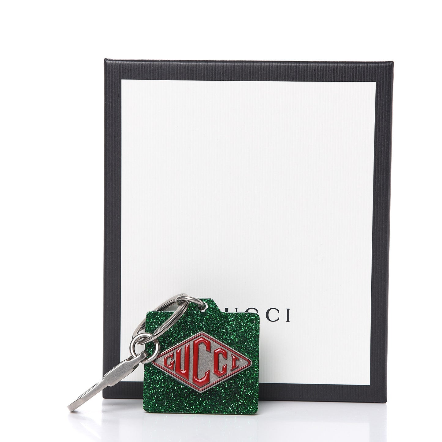 Resin Glitter Game Logo Keychain Green