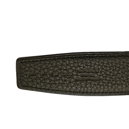 Hermes Box Togo PVD Plated 32mm H Belt 80 Plomb Vert De Gris 8 of 9