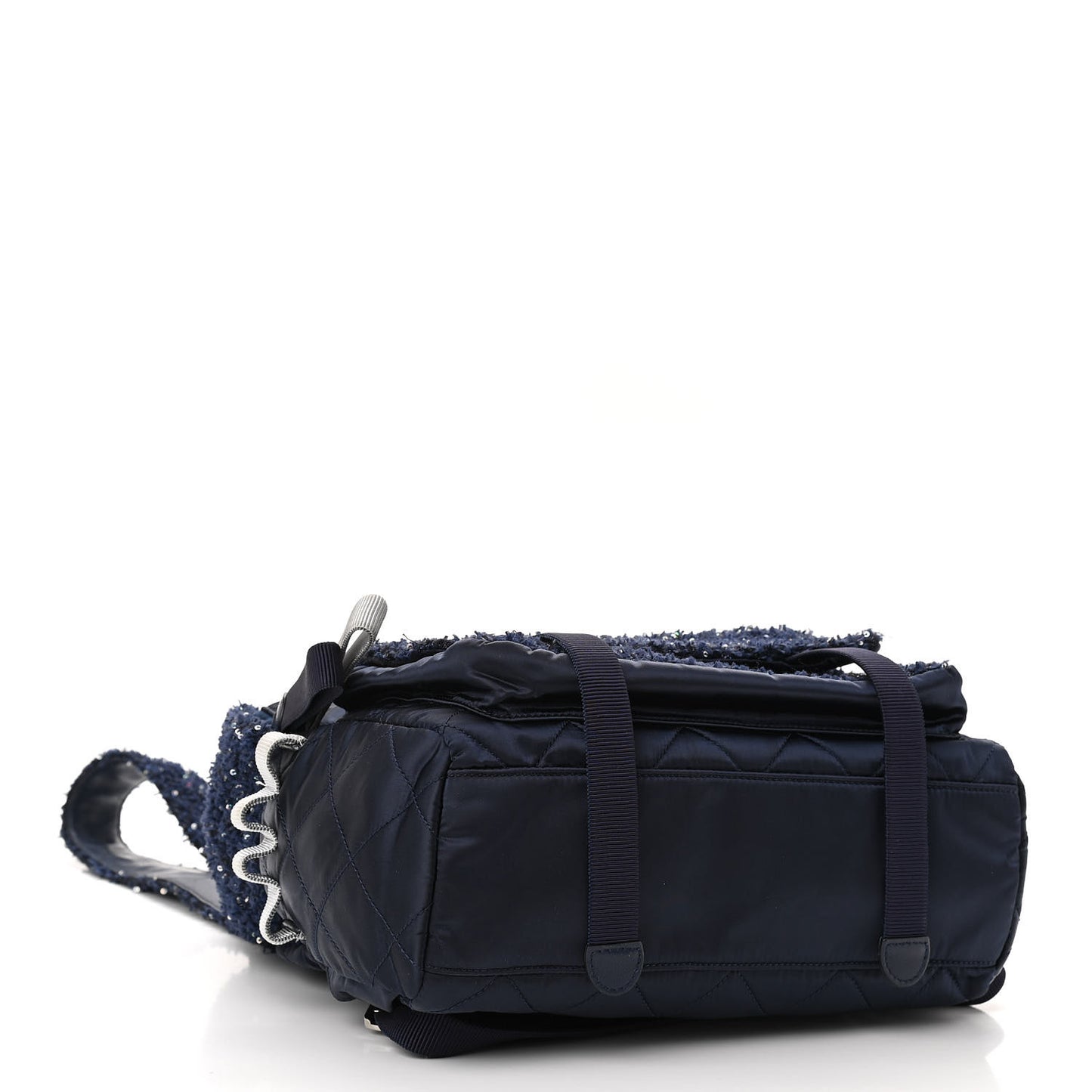Tweed Nylon Quilted Astronaut Essentials Backpack Navy