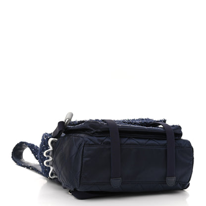 Chanel Tweed Nylon Quilted Astronaut Essentials Backpack Navy 3 of 8