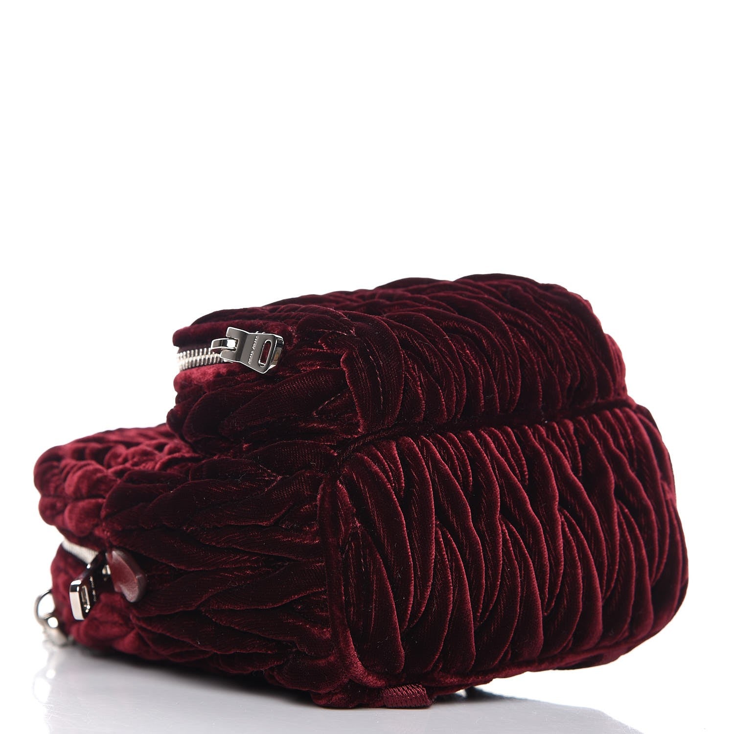 Miu Miu Velluto Matelasse Mini Backpack Bordeaux 5 of 10