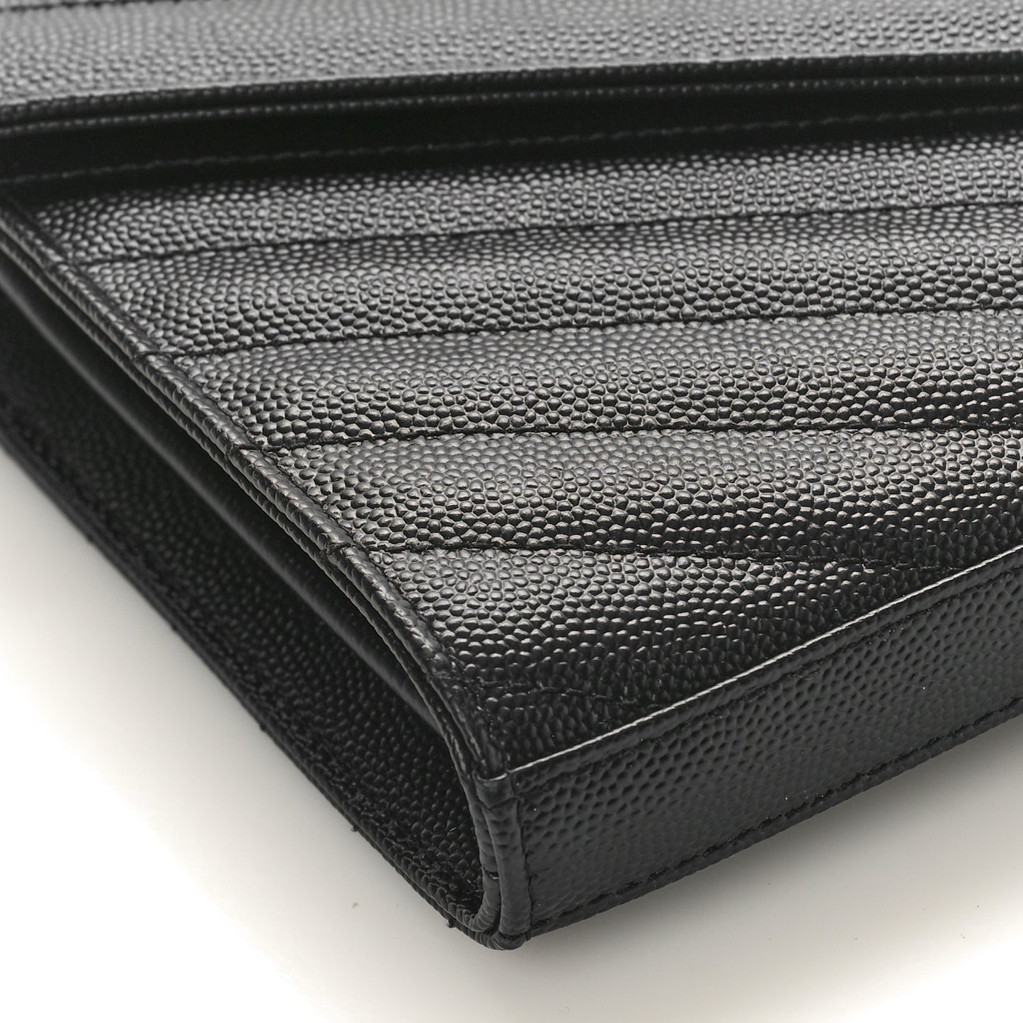 Grain De Poudre Matelasse Chevron Monogram Chain Wallet Black