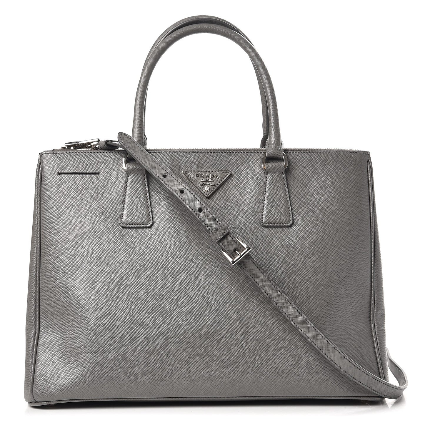 Saffiano Medium Galleria Double Zip Tote Marmo