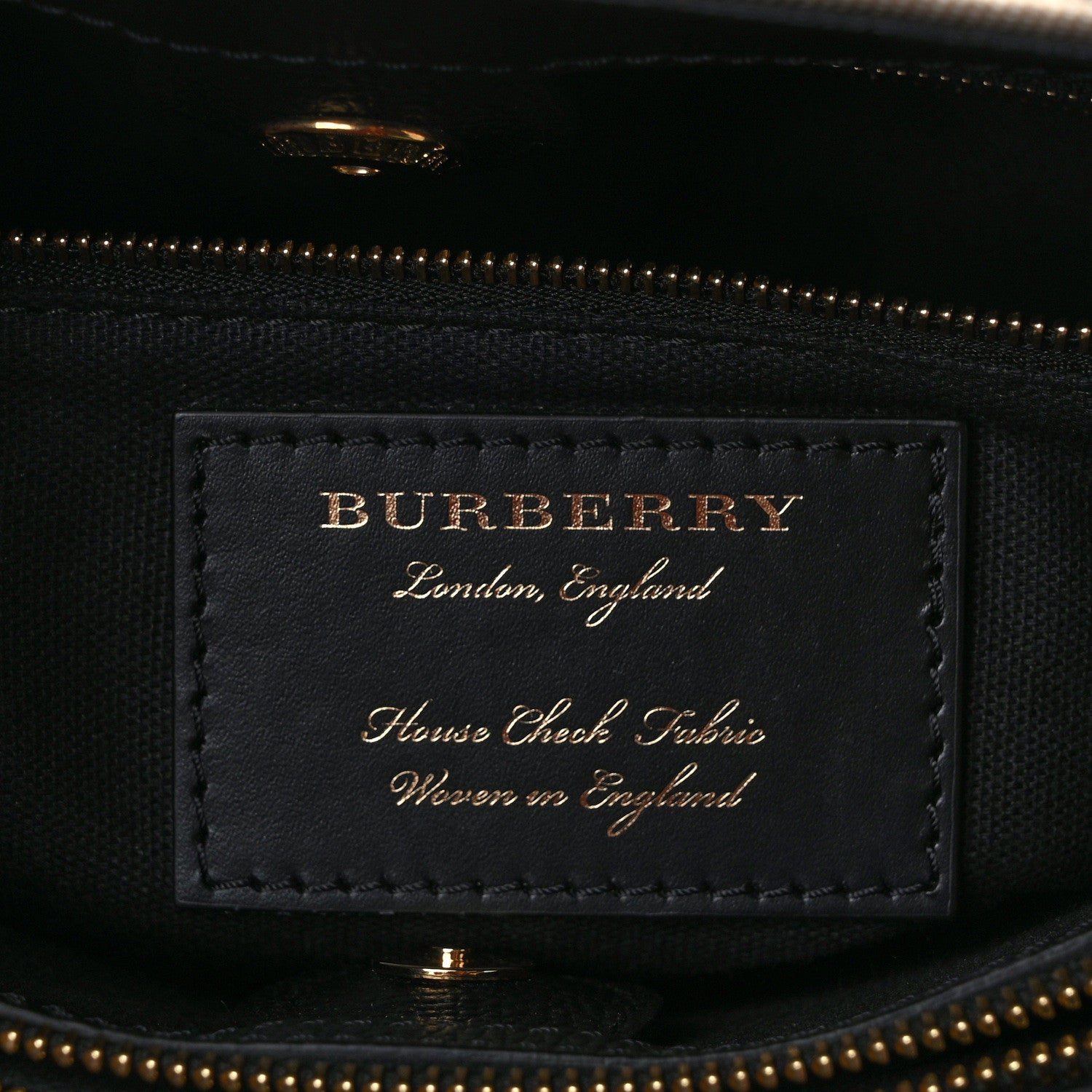 Burberry House Check Grainy Calfskin Medium Banner Tote Black 6 of 10