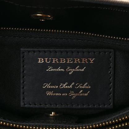 Burberry House Check Grainy Calfskin Medium Banner Tote Black 6 of 10