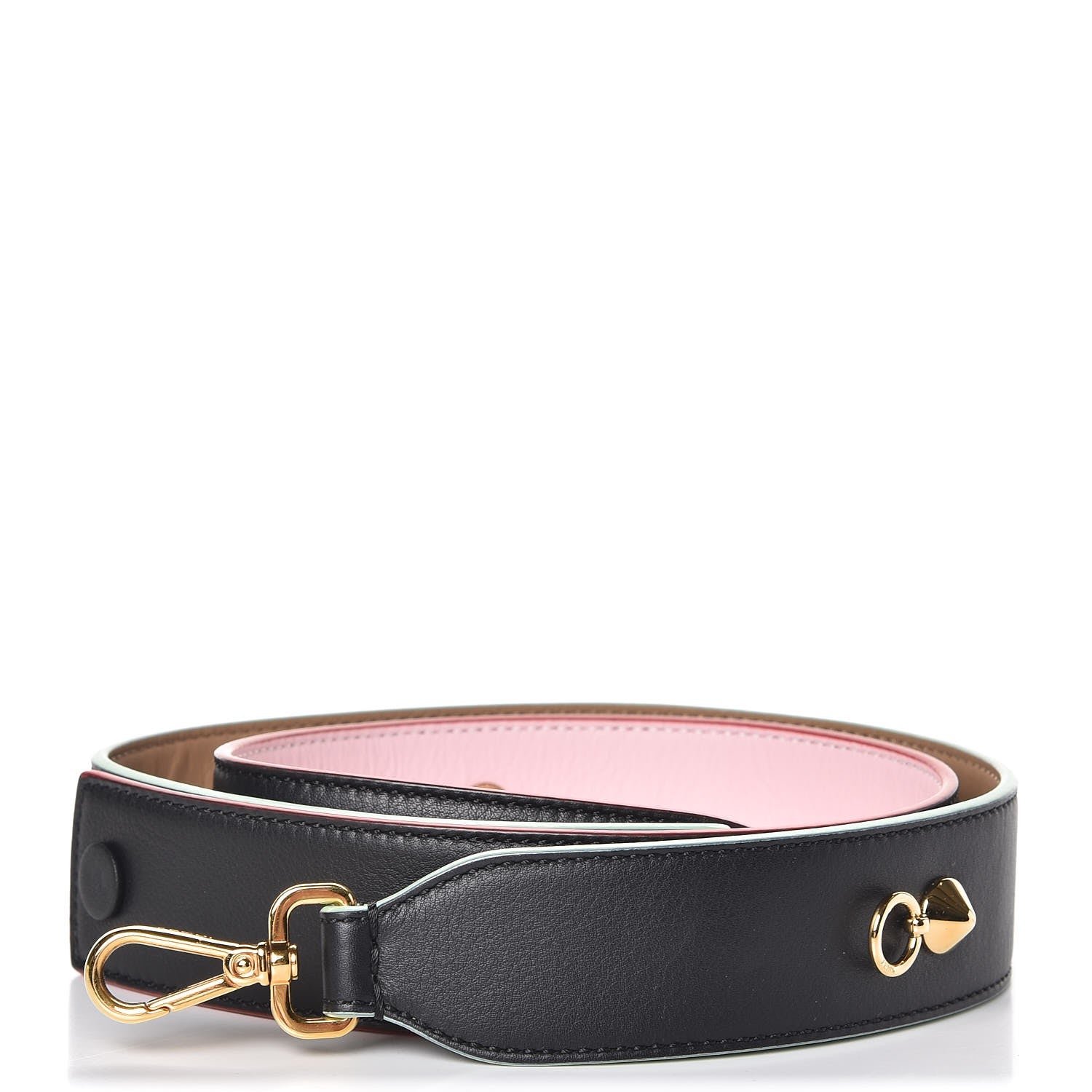 Fendi Vitello Dolce Tri-Color Buttoned Strap You Black Peonia Cuoio 1 of 5