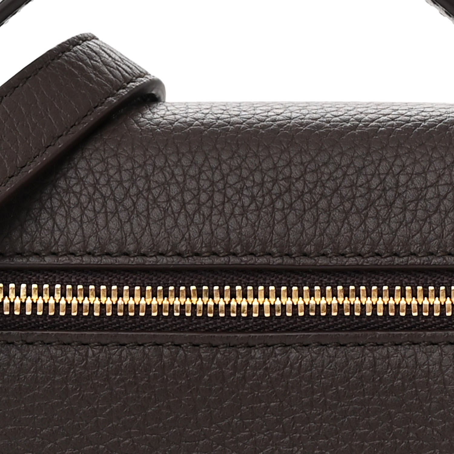 Loro Piana Grained Calfskin L19 Extra Pocket Pouch Dark Chocolate Liquorice 7 of 11