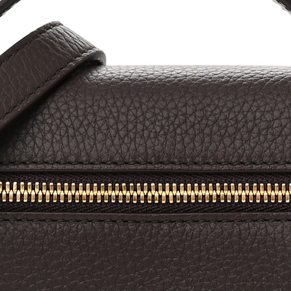 Loro Piana Grained Calfskin L19 Extra Pocket Pouch Dark Chocolate Liquorice 7 of 11