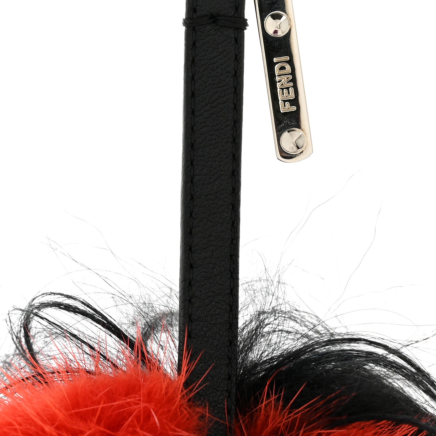 Fendi Mink Goat Fur QuTweet Funkyfur Bag Bug Charm Red 1859288
