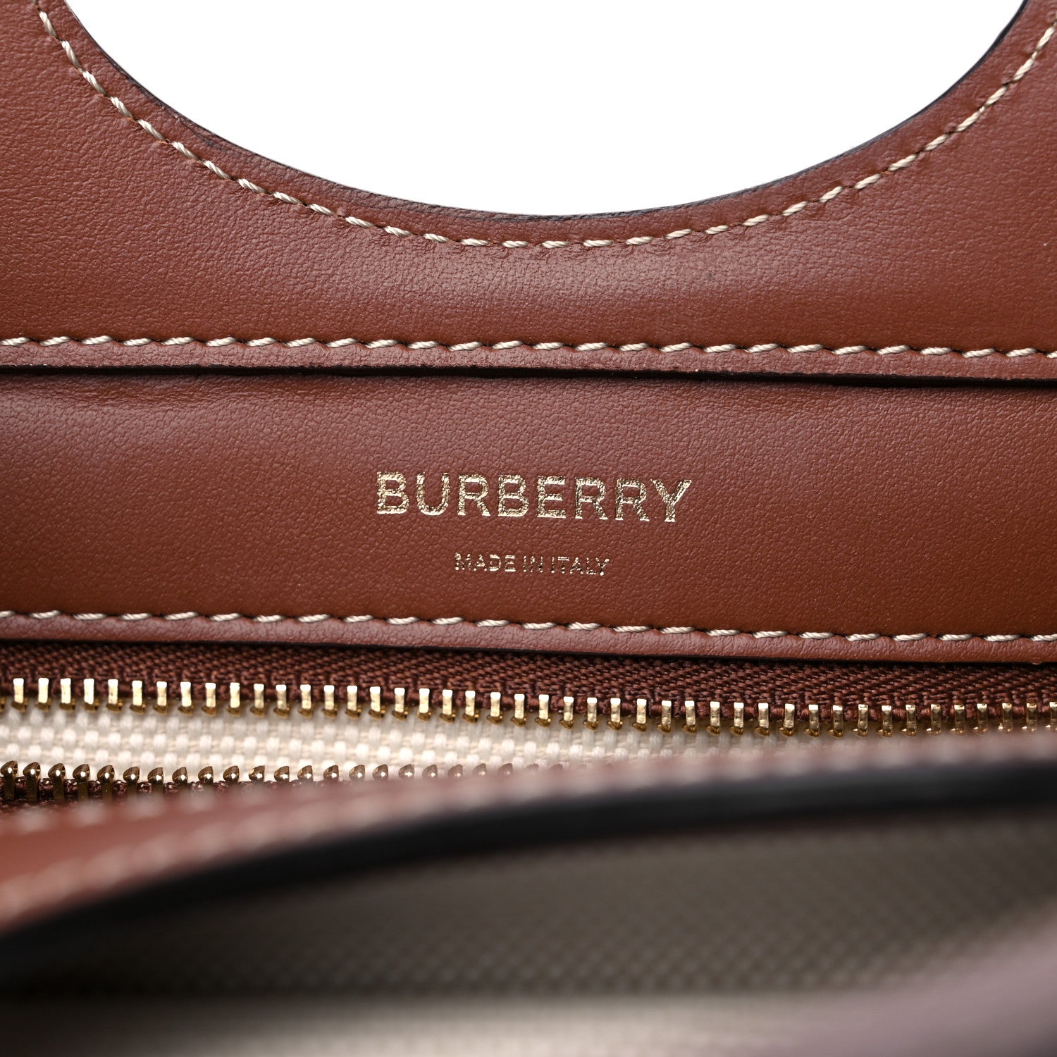 Burberry Canvas Smooth Calfskin Two Tone Mini Pocket Bag Tan 6 of 13