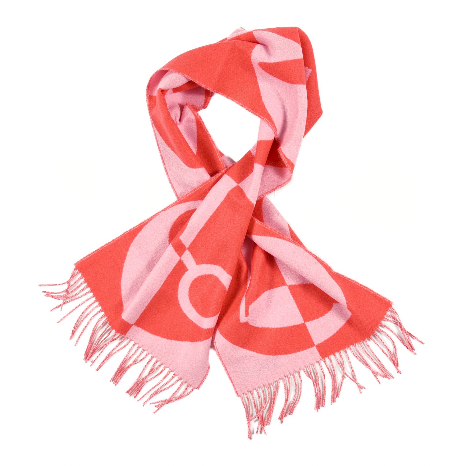 Hermes Cashmere Casaque Charms Muffler Grenadine Rose Bonbon 1 of 4