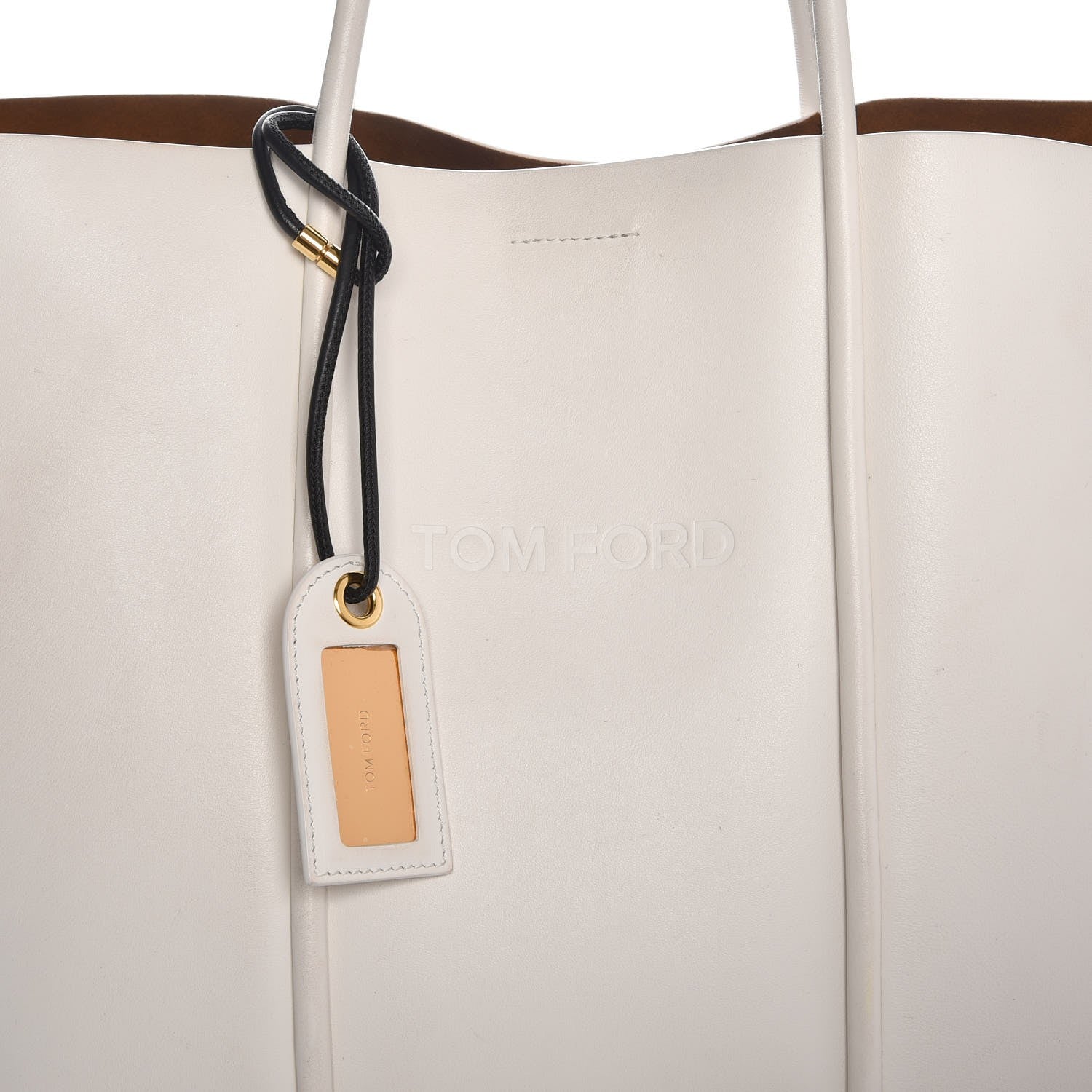 Tom Ford Calfskin Tubo Horizontal Tote Chalk 8 of 17