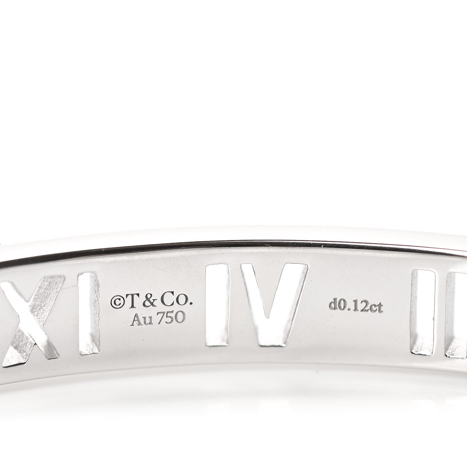 Tiffany 18K White Gold Diamond Atlas Pierced Hinged Bangle Bracelet 3 of 4