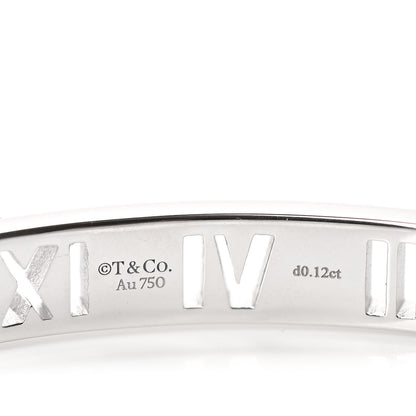 Tiffany 18K White Gold Diamond Atlas Pierced Hinged Bangle Bracelet 3 of 4